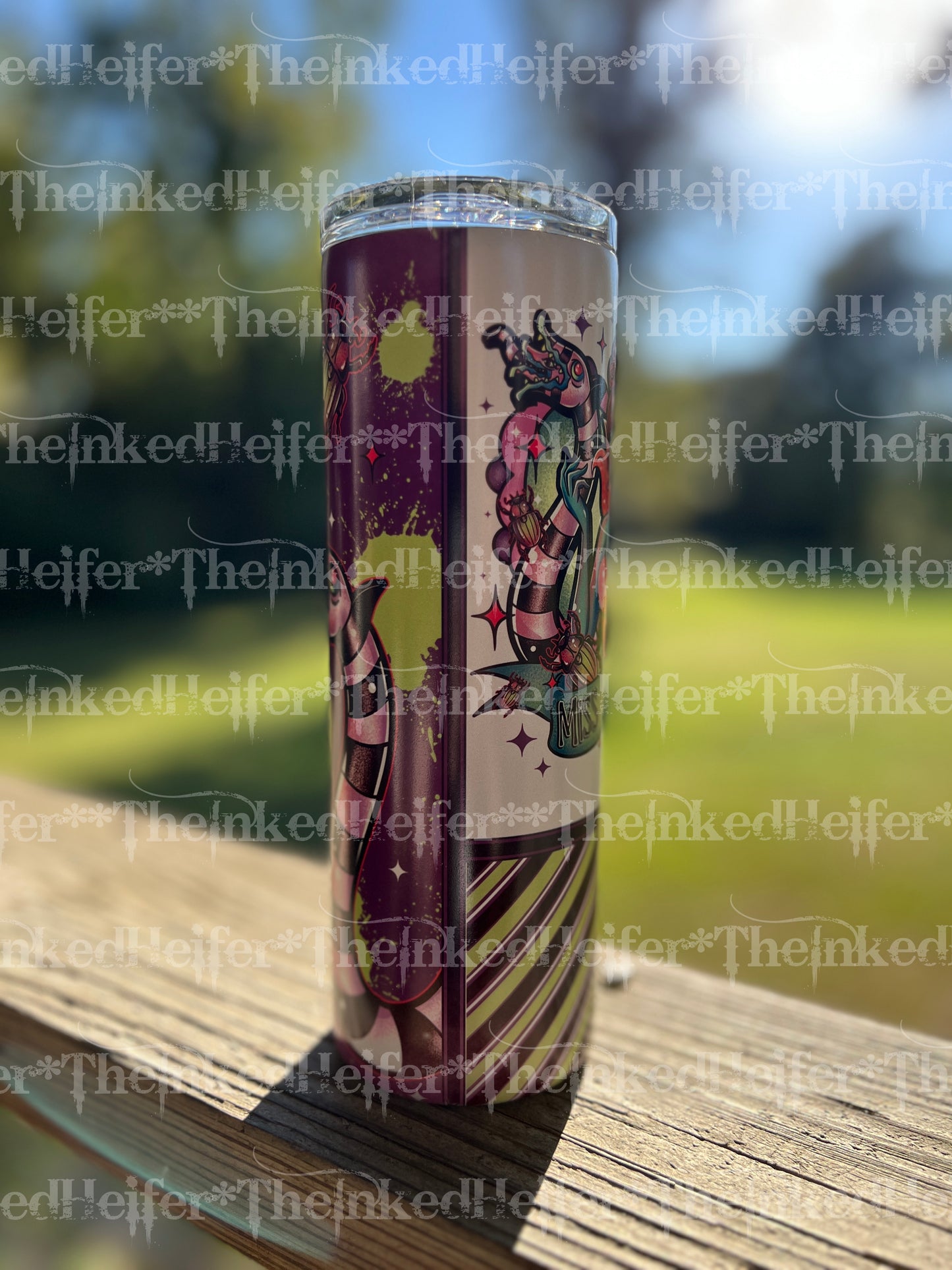 “Ms Argentina Beetlejuice” 20oz Glow-in-the-Dark Halloween Tumbler